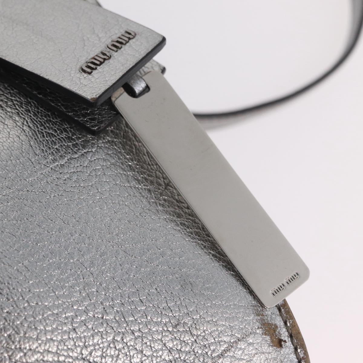 Miu Miu Hand Bag Leather 2way Silver Auth 167797A