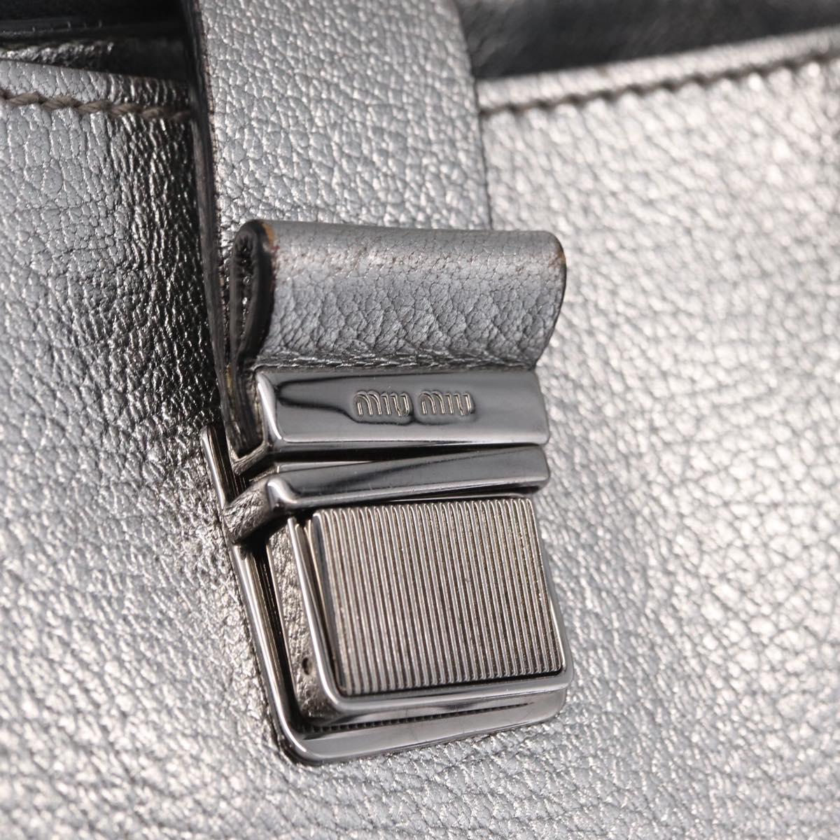 Miu Miu Hand Bag Leather 2way Silver Auth 167797A