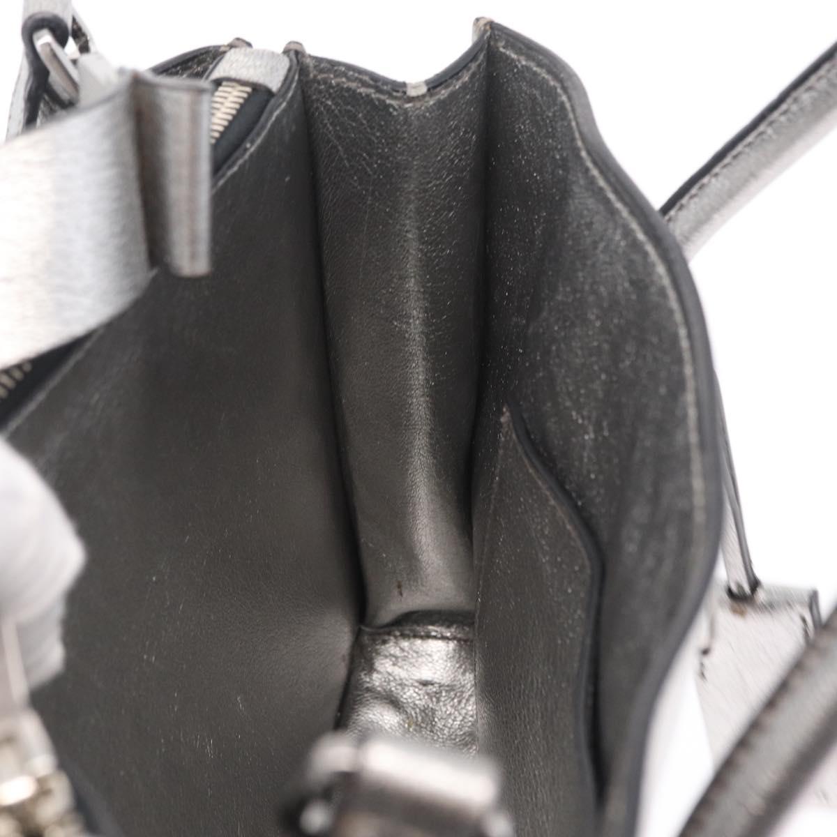 Miu Miu Hand Bag Leather 2way Silver Auth 167797A