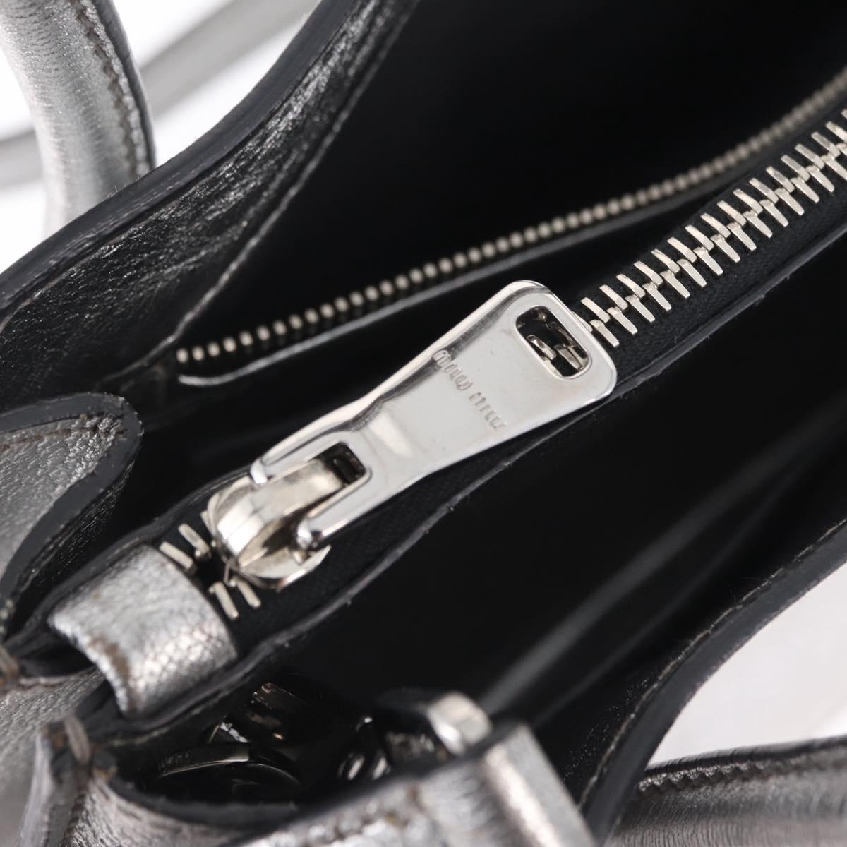 Miu Miu Hand Bag Leather 2way Silver Auth 167797A
