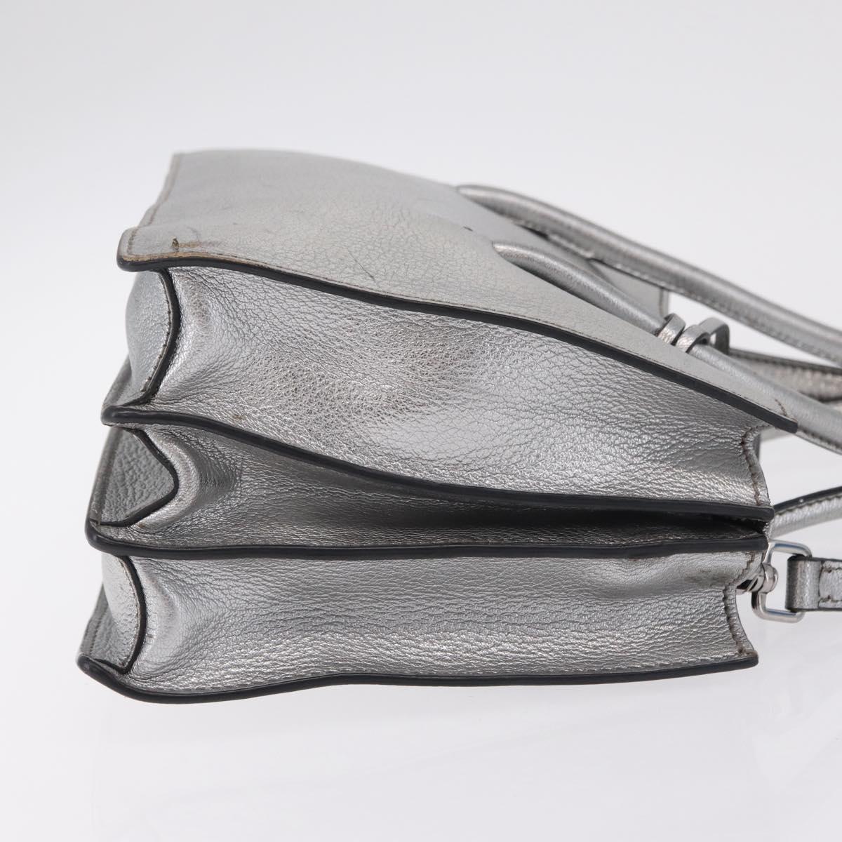 Miu Miu Hand Bag Leather 2way Silver Auth 167797A