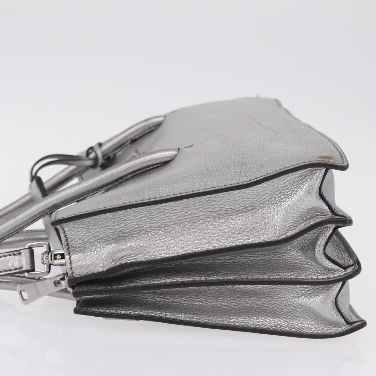 Miu Miu Hand Bag Leather 2way Silver Auth 167797A