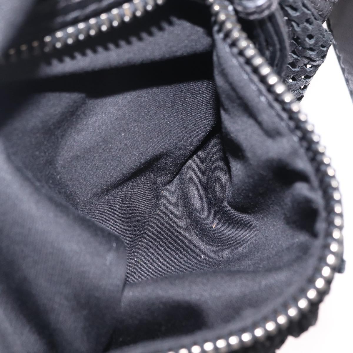 Miu Miu Hand Bag Leather 2way Black Silver Auth 167798M
