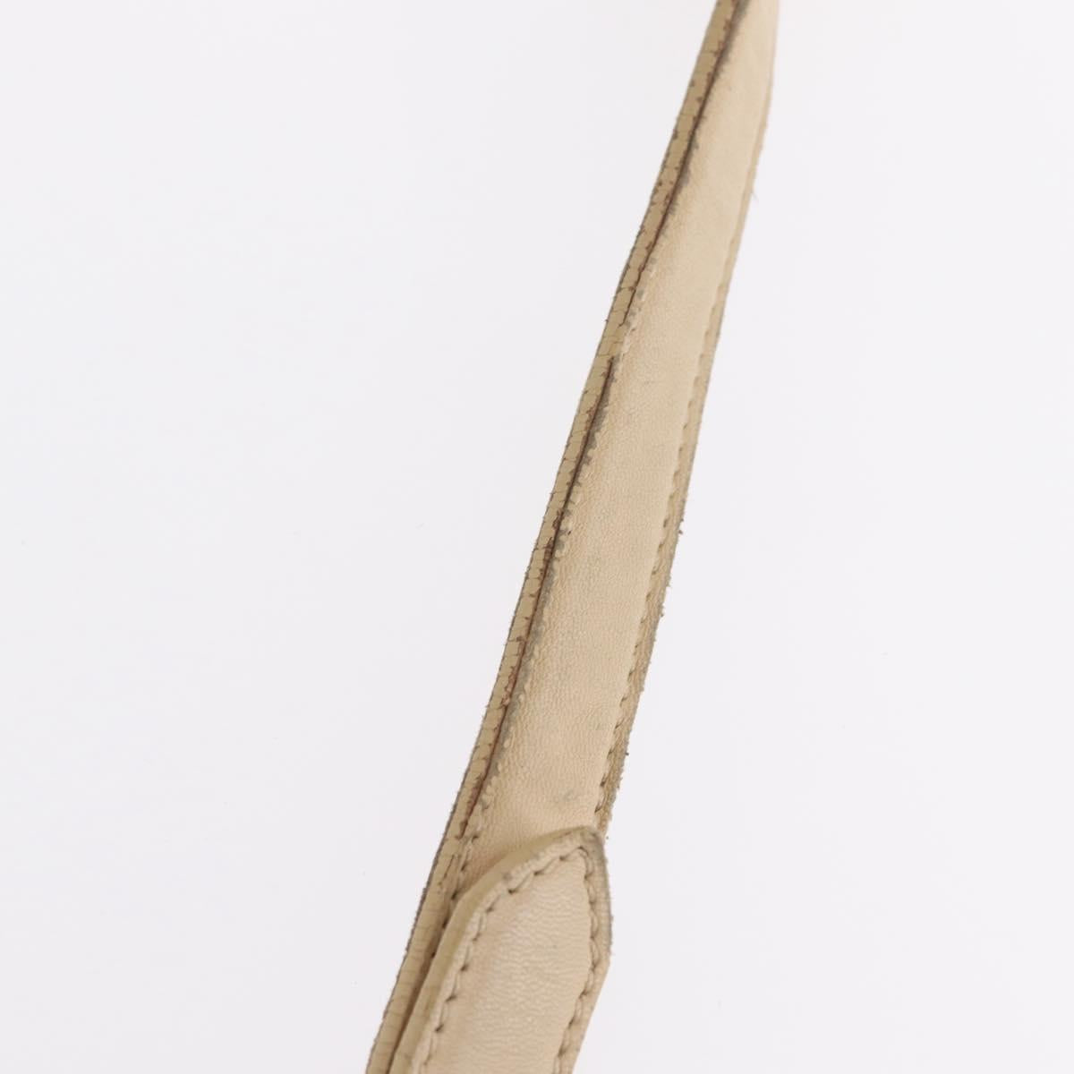 Miu Miu Hand Bag Leather 2way Beige Gold Auth 167799