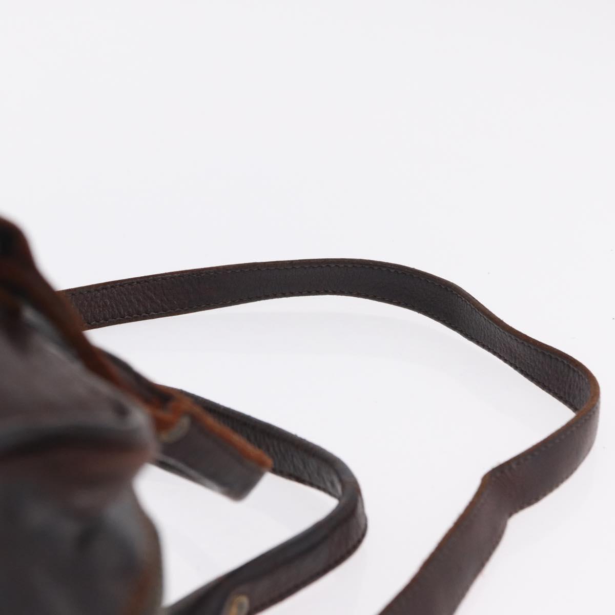Miu Miu Hand Bag Leather 2way Brown Silver Auth 167800