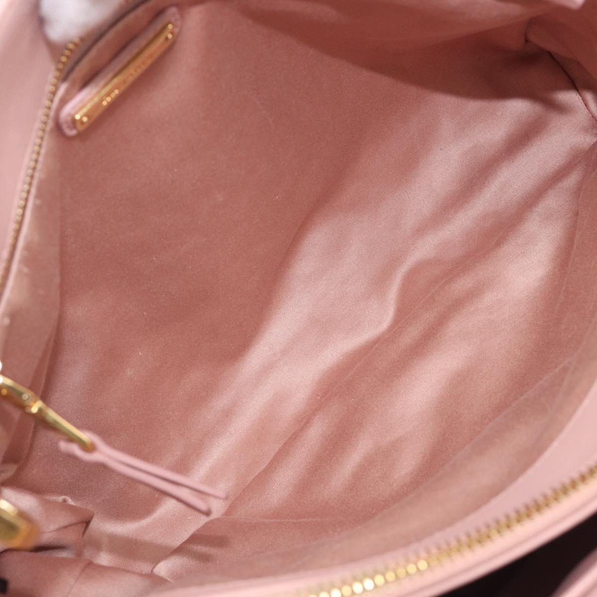 Miu Miu Matelasse Hand Bag Leather 2way Pink Gold Auth 167803M