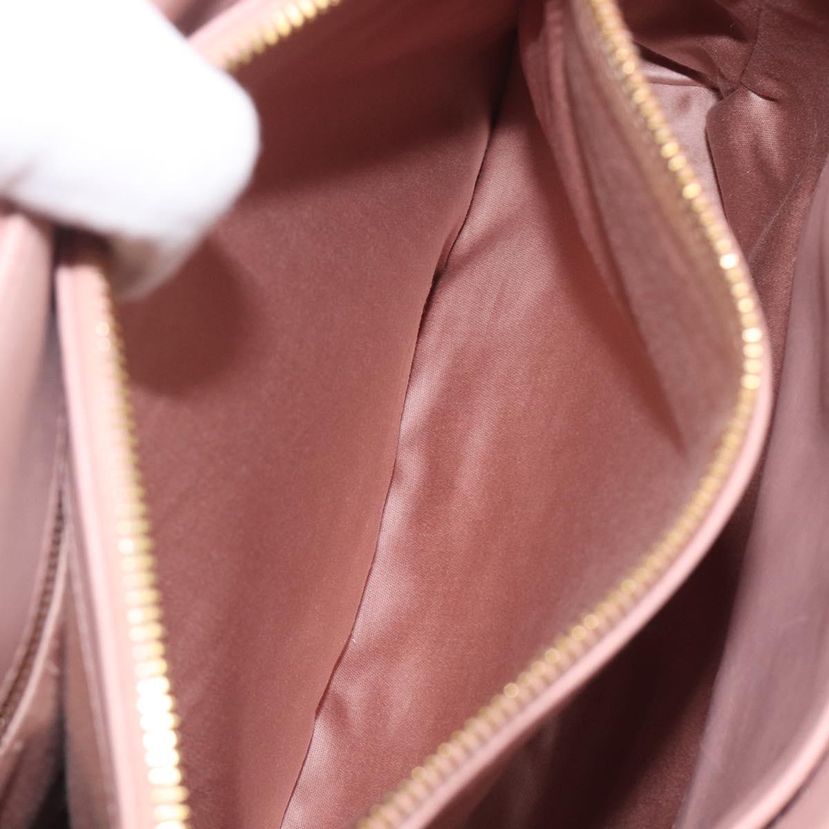 Miu Miu Matelasse Hand Bag Leather 2way Pink Gold Auth 167803M