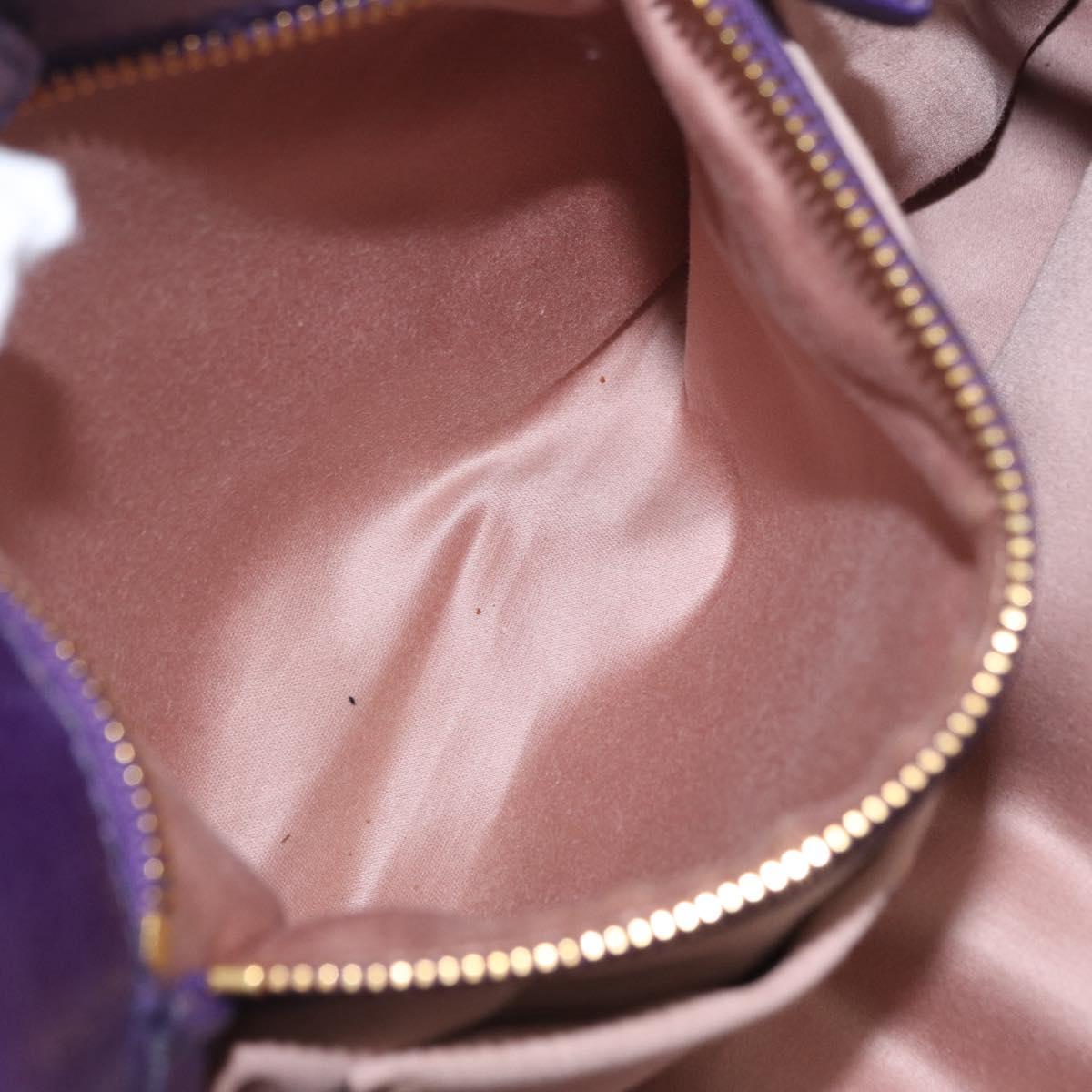 Miu Miu Hand Bag Leather 2way Purple Gold Auth 167804M