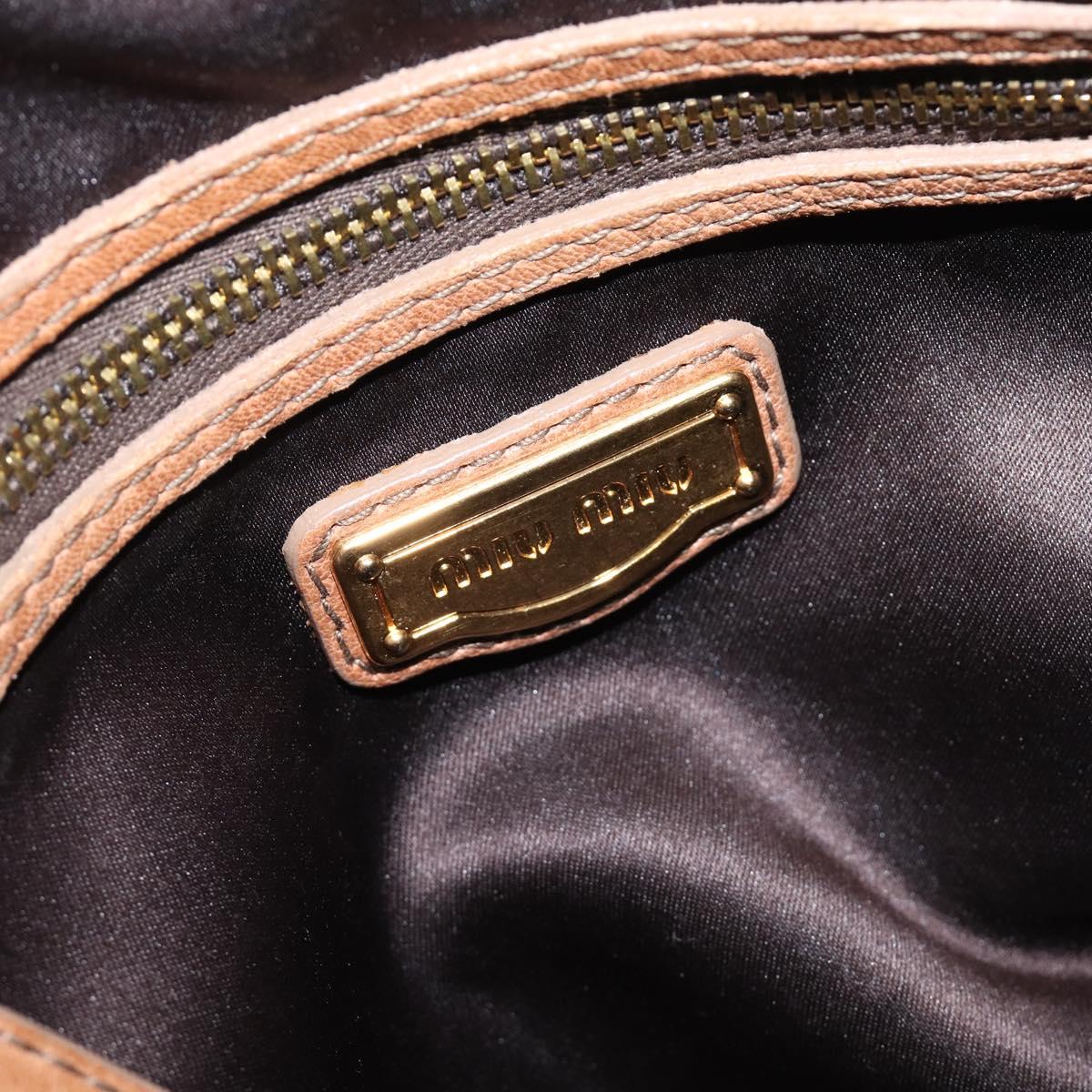 Miu Miu Hand Bag Leather 2way Brown Gold Auth 167806M