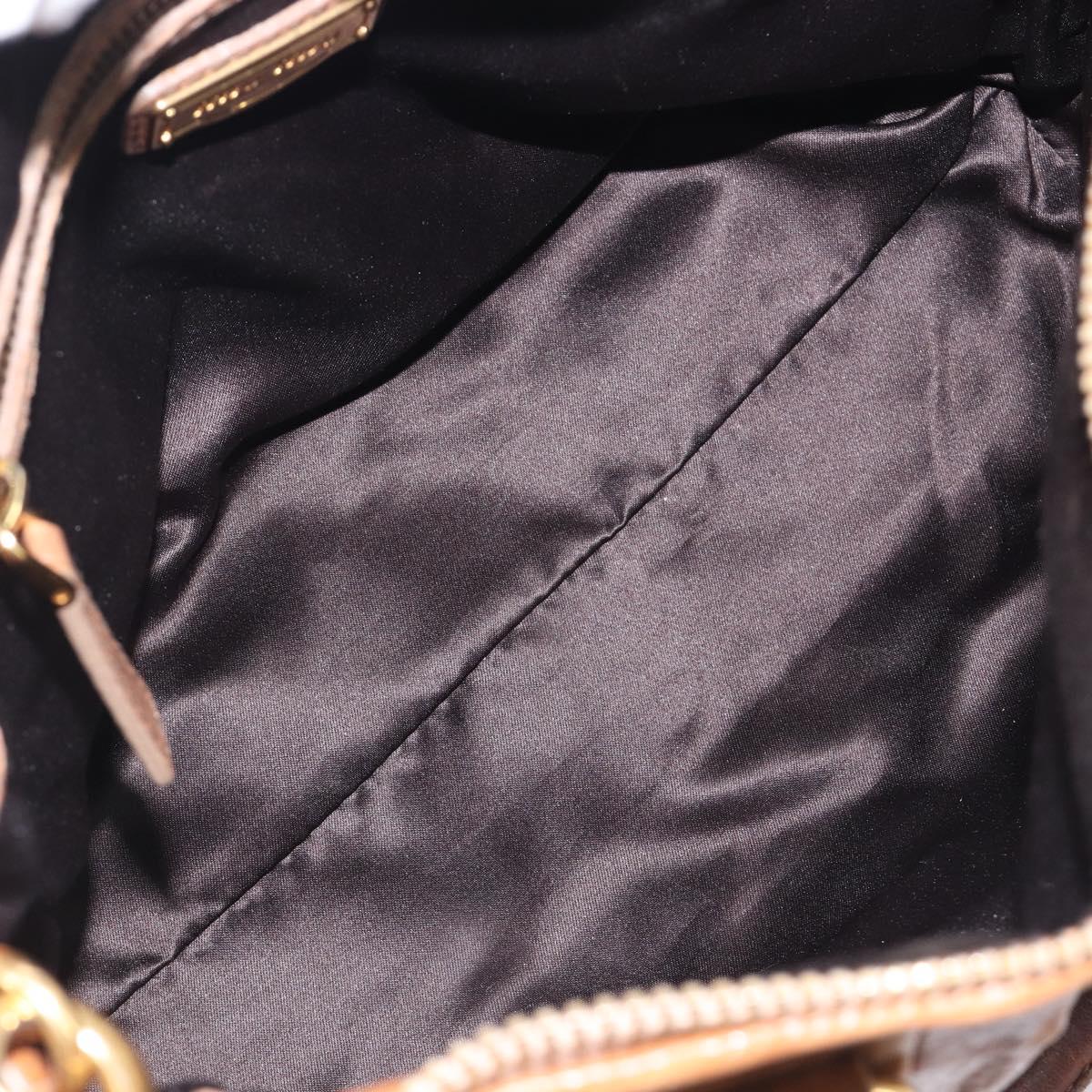 Miu Miu Hand Bag Leather 2way Brown Gold Auth 167806M