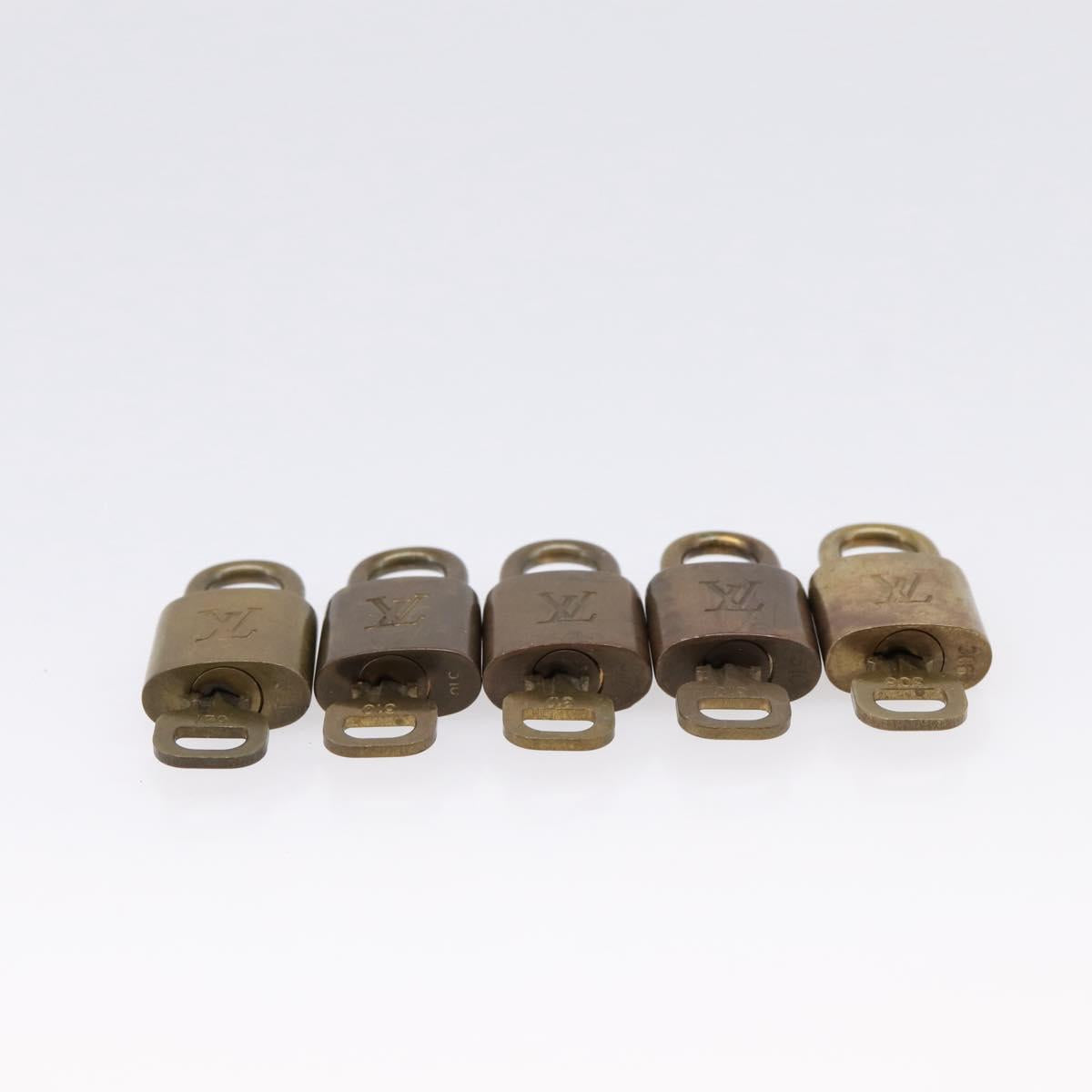 LOUIS VUITTON Padlock Metal 10 Set Gold Tone LV Auth 167809
