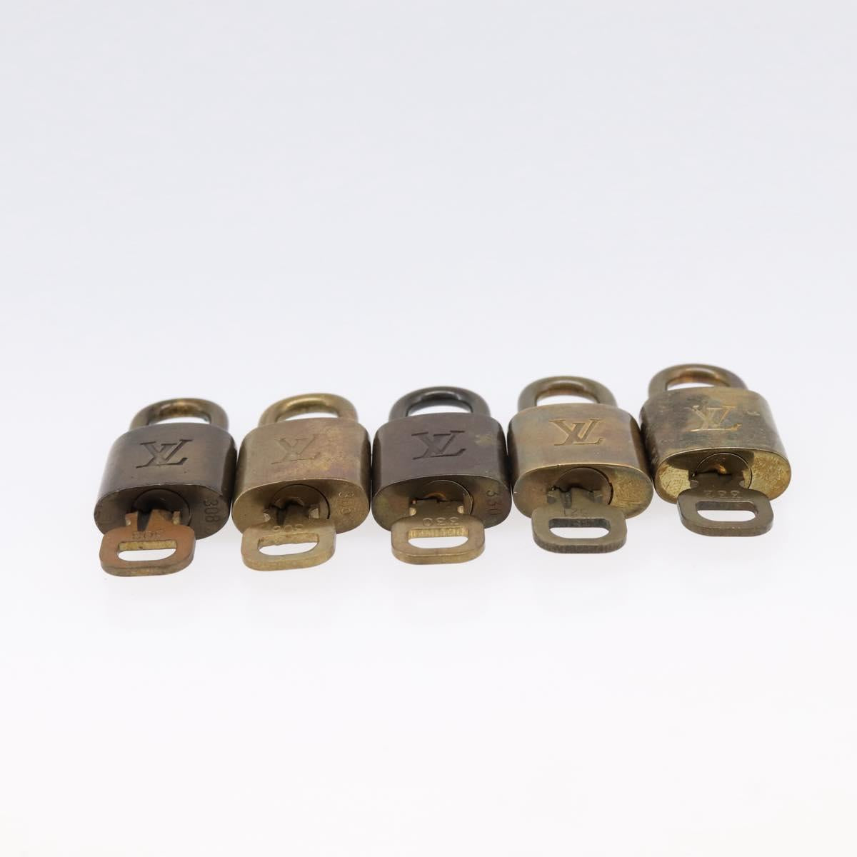 LOUIS VUITTON Padlock Metal 10 Set Gold Tone LV Auth 167809