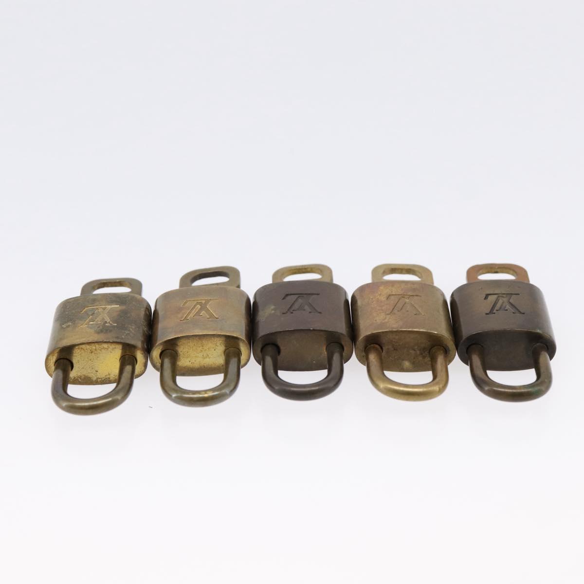 LOUIS VUITTON Padlock Metal 10 Set Gold Tone LV Auth 167809