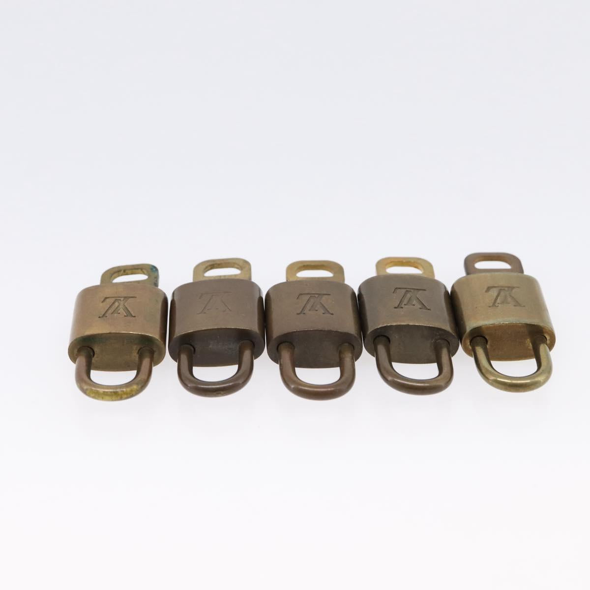 LOUIS VUITTON Padlock Metal 10 Set Gold Tone LV Auth 167810