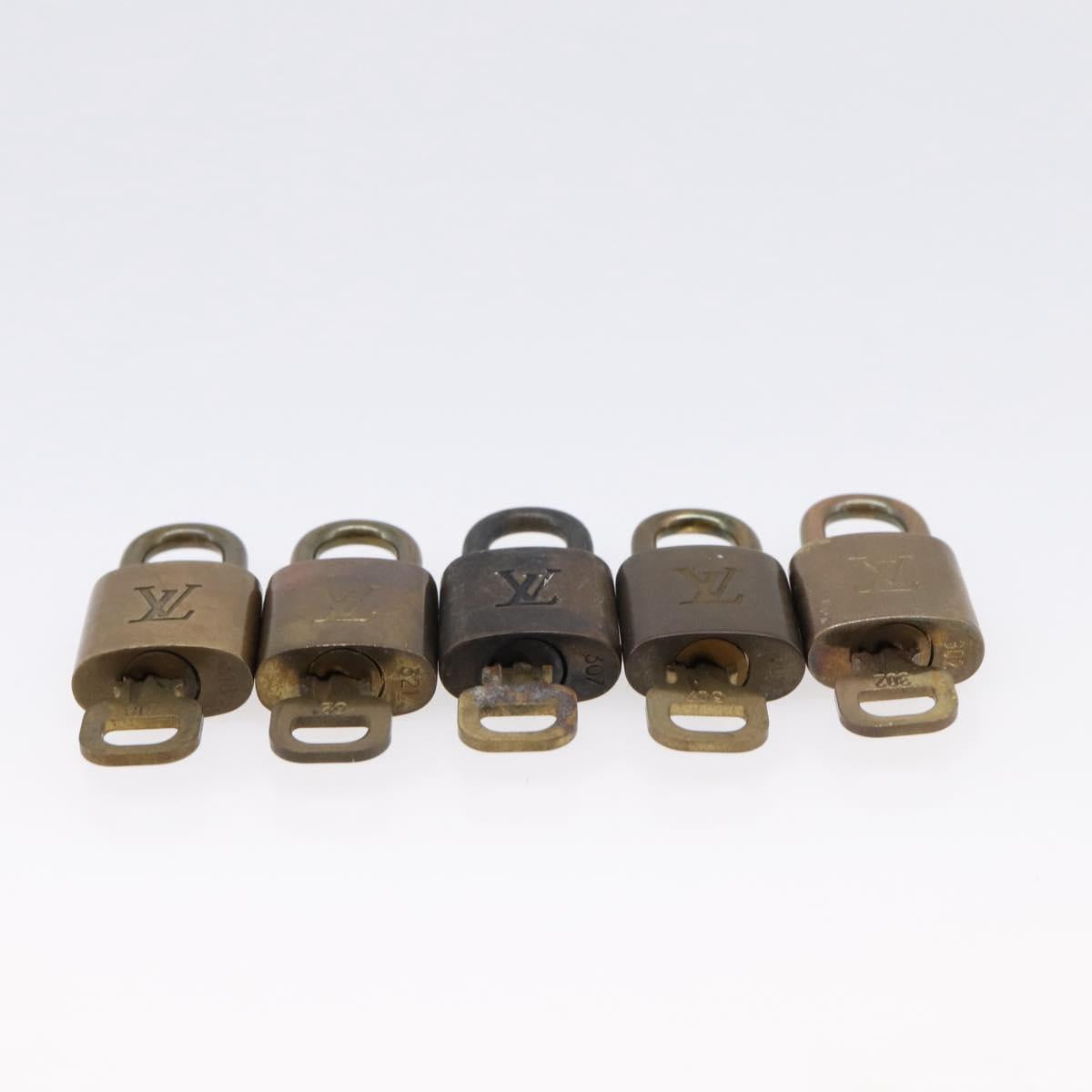 LOUIS VUITTON Padlock Metal 10 Set Gold Tone LV Auth 167810