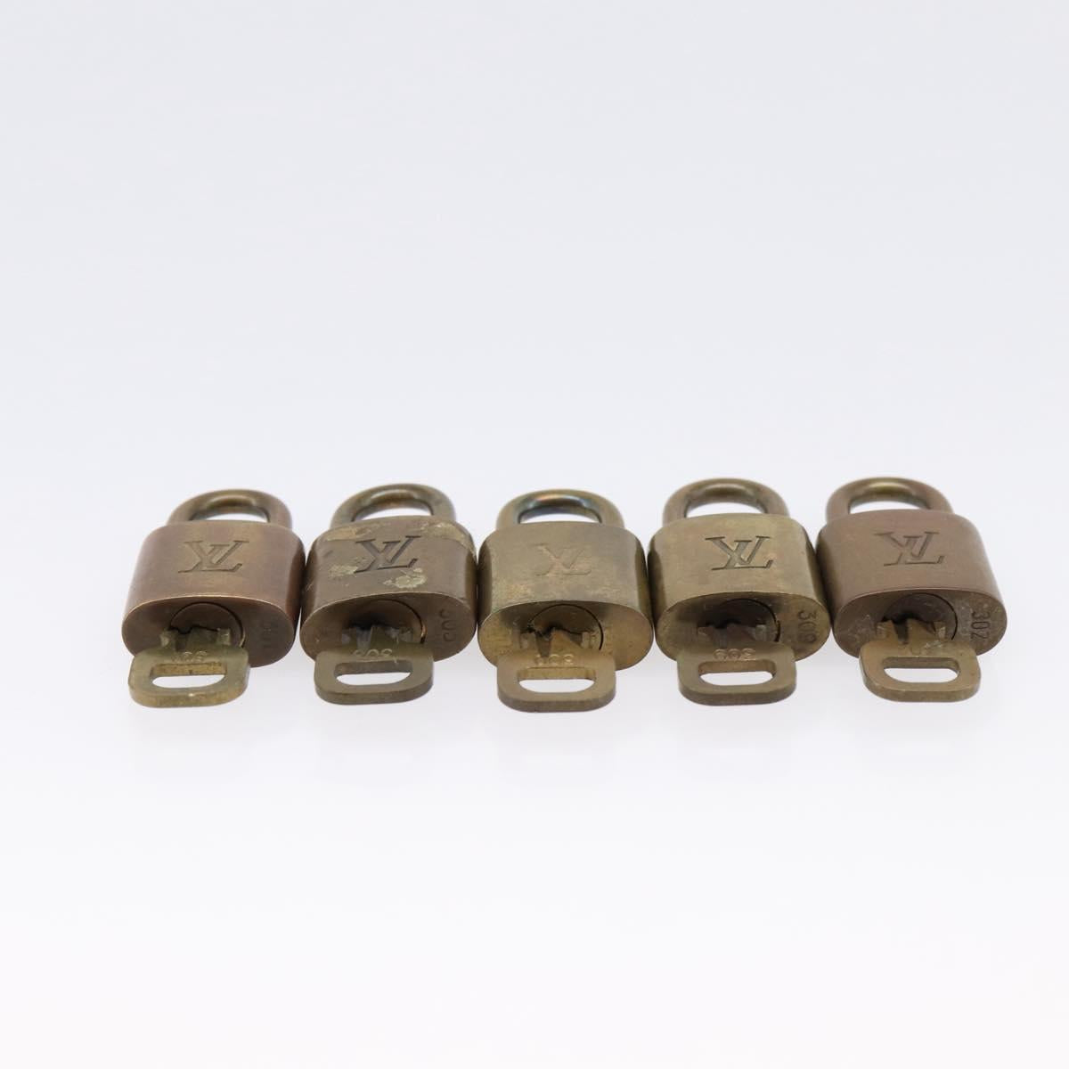 LOUIS VUITTON Padlock Metal 10 Set Gold Tone LV Auth 167811