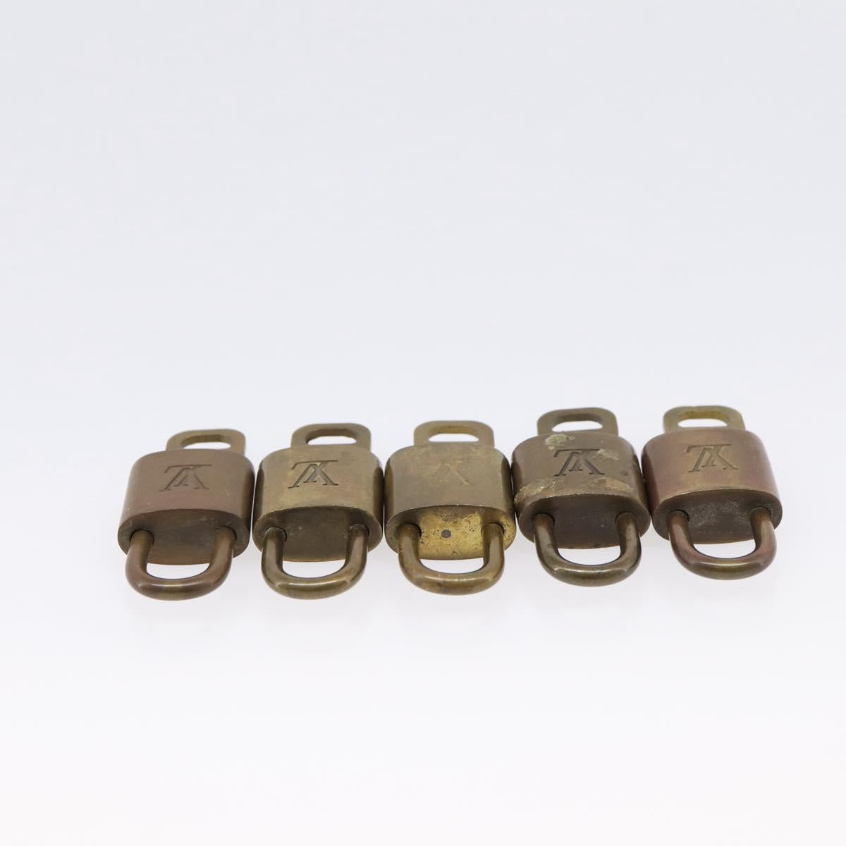 LOUIS VUITTON Padlock Metal 10 Set Gold Tone LV Auth 167811