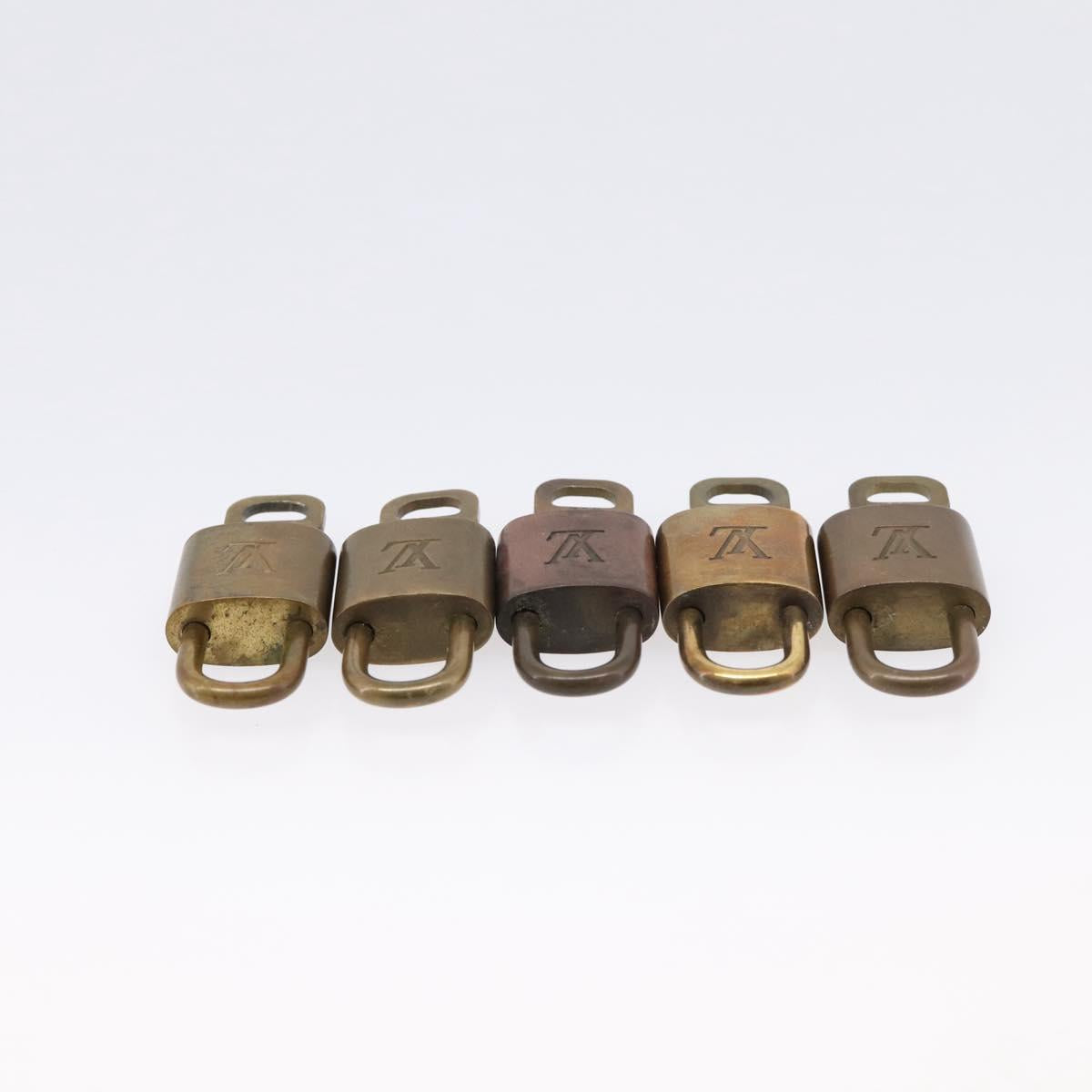LOUIS VUITTON Padlock Metal 10 Set Gold Tone LV Auth 167811
