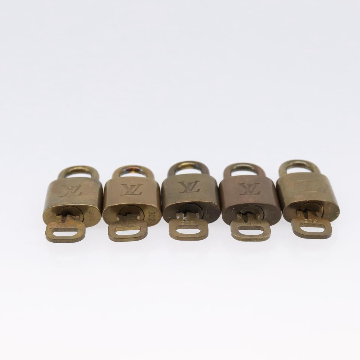 LOUIS VUITTON Padlock Metal 10 Set Gold Tone LV Auth 167812