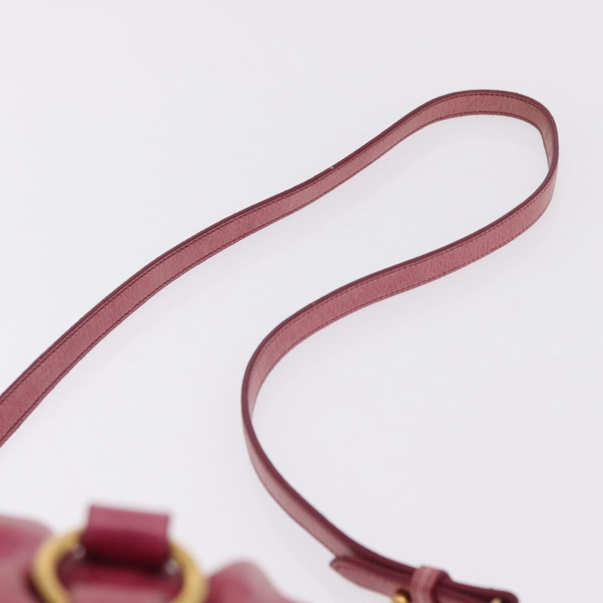 Miu Miu Hand Bag Leather 2way Pink Gold Auth 167814M