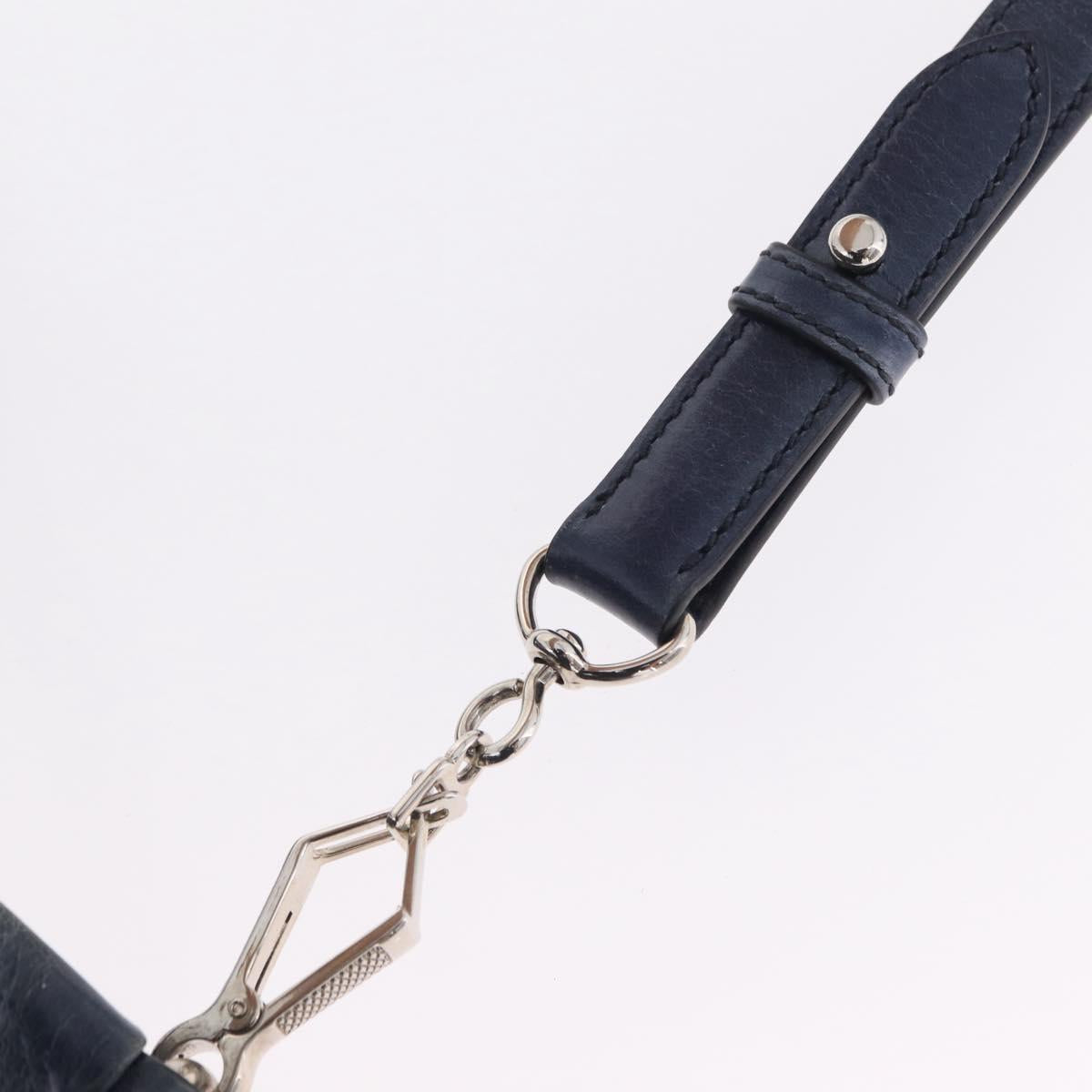 Miu Miu Hand Bag Leather 2way Blue Silver Auth 167816M
