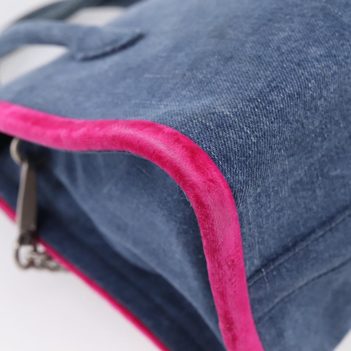 Miu Miu Hand Bag Denim 2way Navy Silver Auth 167821M