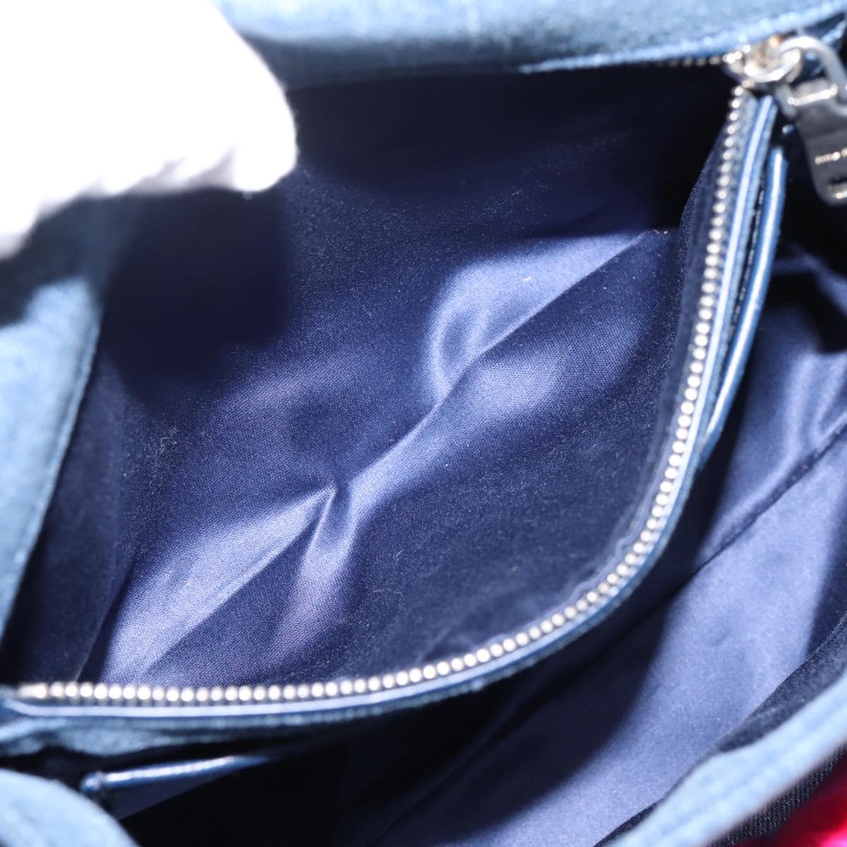 Miu Miu Hand Bag Denim 2way Navy Silver Auth 167821M
