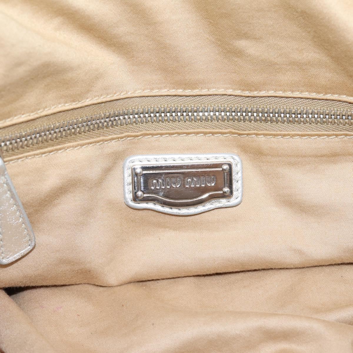 Miu Miu Hand Bag Leather 2way Silver Gold Auth 167822A