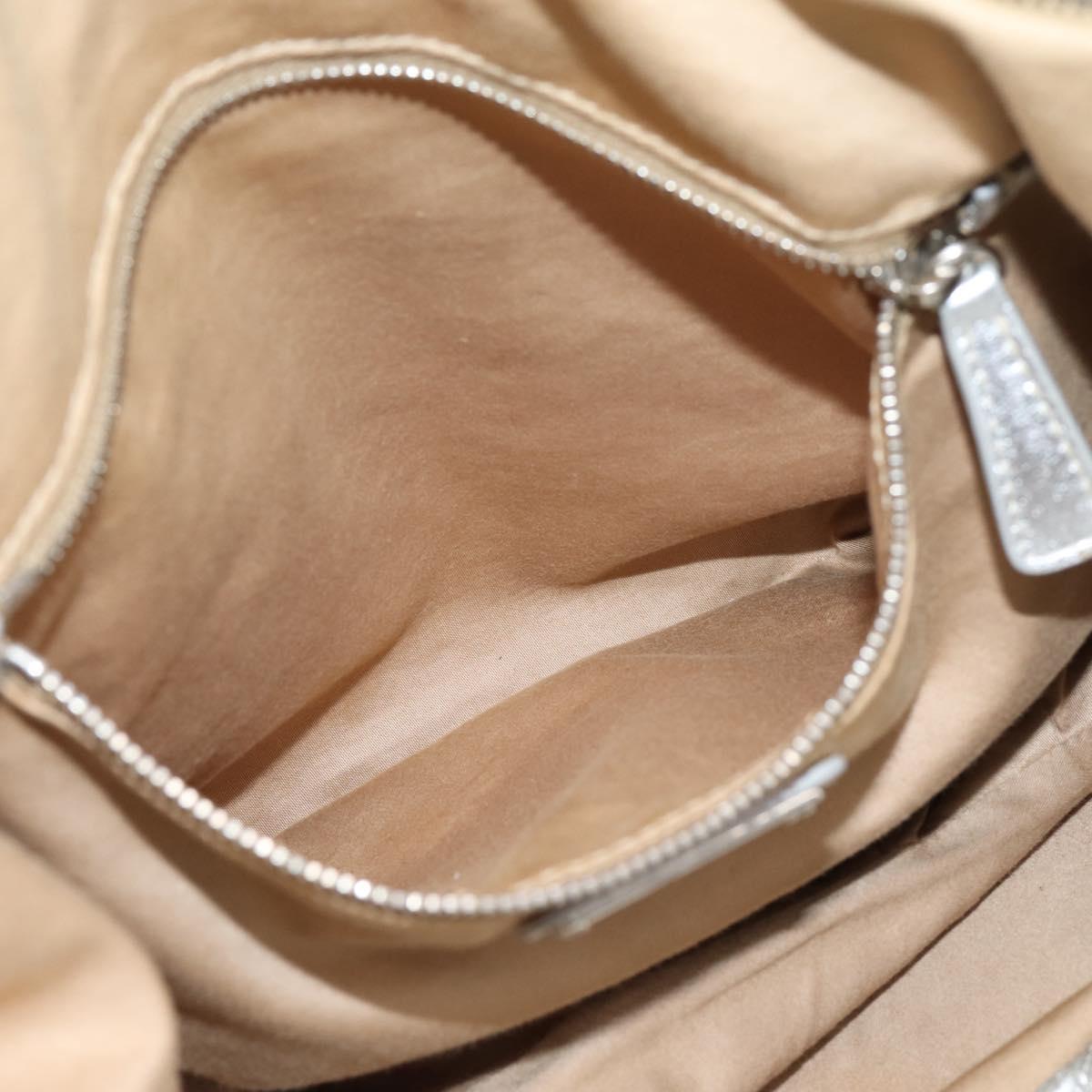 Miu Miu Hand Bag Leather 2way Silver Gold Auth 167822A
