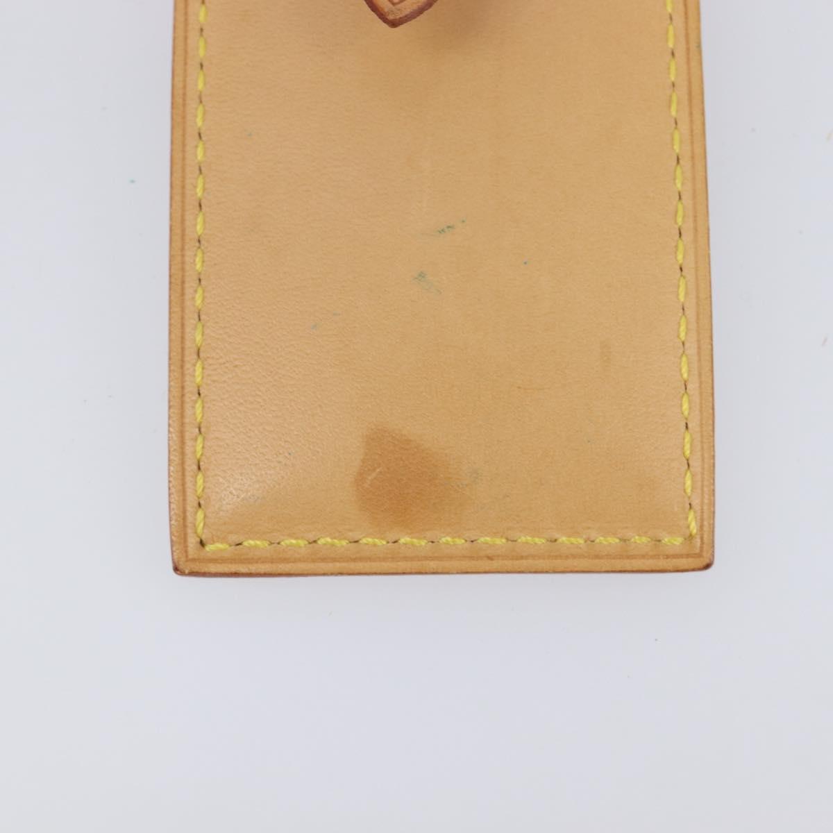 LOUIS VUITTON Name Tag Leather 10 Set Beige LV Auth 167825