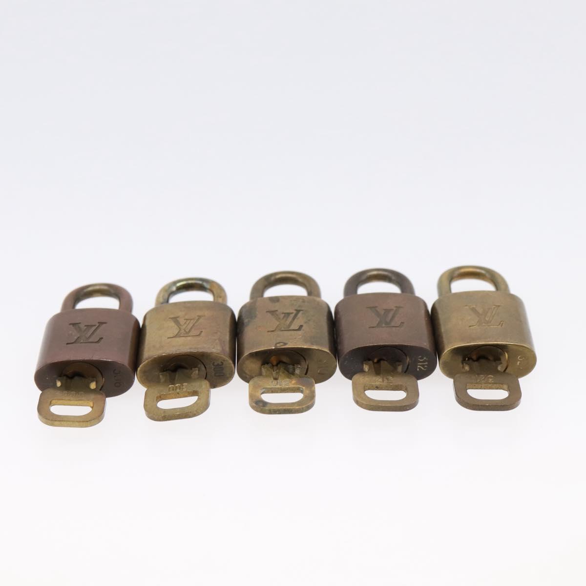LOUIS VUITTON Padlock Metal 10 Set Gold Tone LV Auth 167826