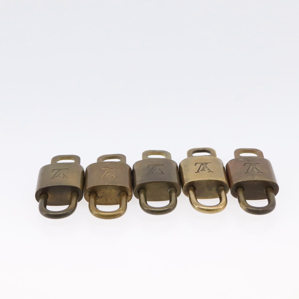 LOUIS VUITTON Padlock Metal 10 Set Gold Tone LV Auth 167826