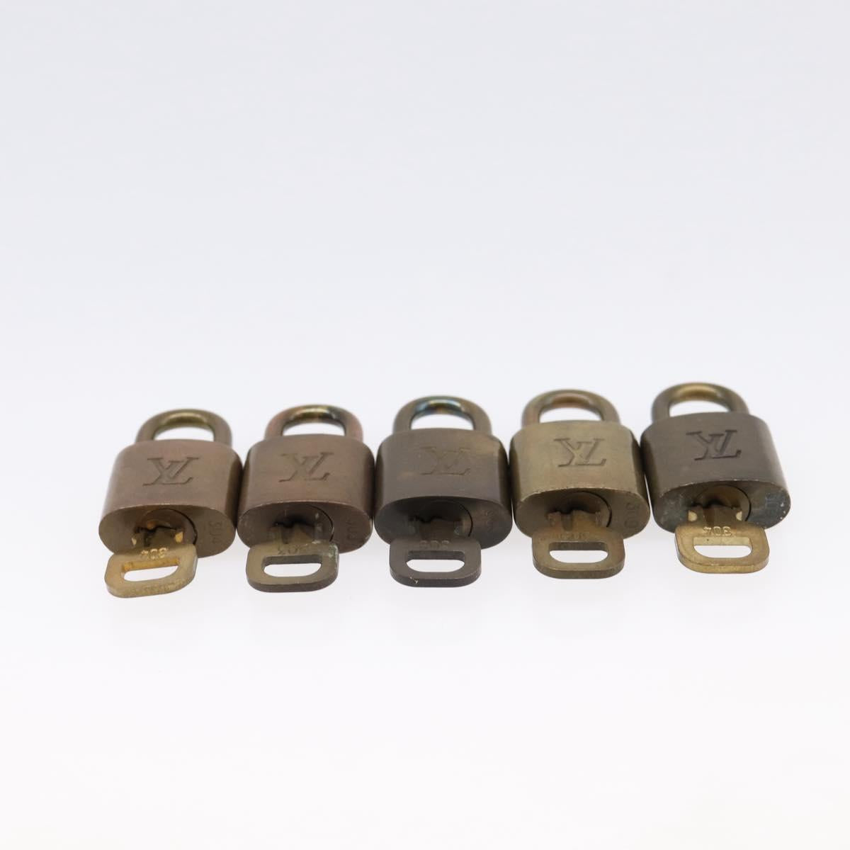LOUIS VUITTON Padlock Metal 10 Set Gold Tone LV Auth 167827