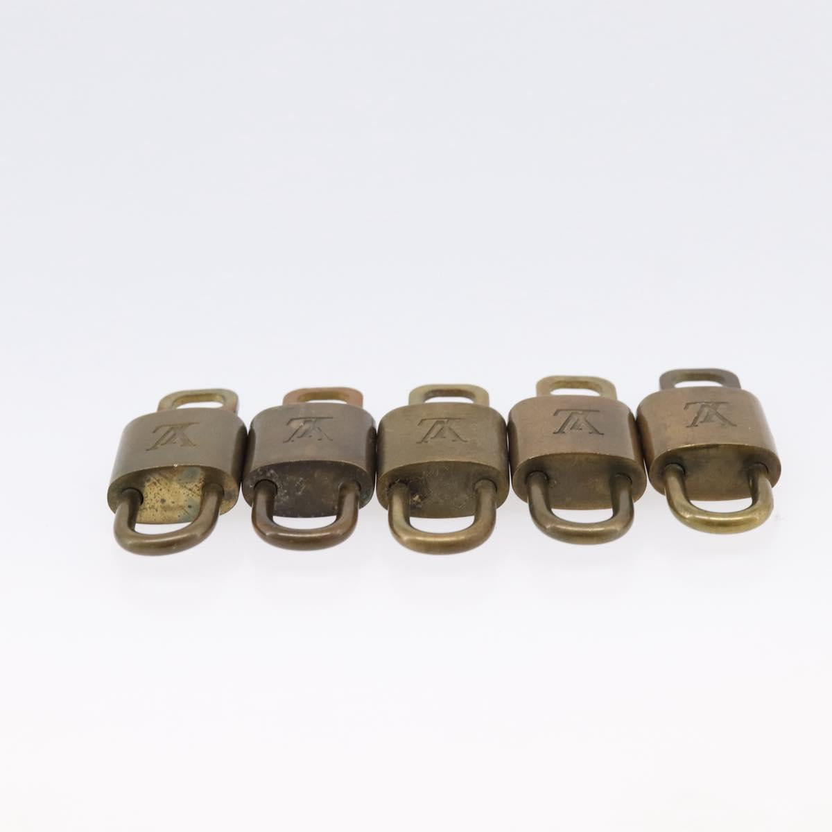 LOUIS VUITTON Padlock Metal 10 Set Gold Tone LV Auth 167827