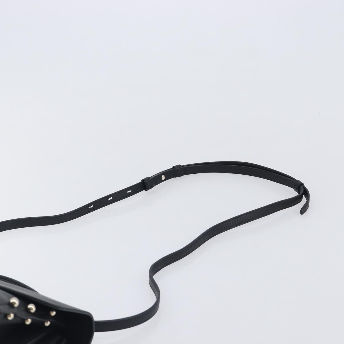 Salvatore Ferragamo Gancini Hand Bag Leather 2way Black Gold Auth 167828V