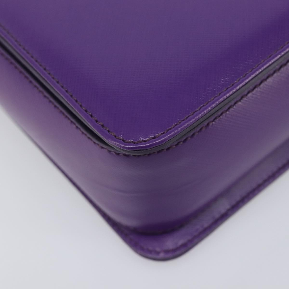 Salvatore Ferragamo Gancini Hand Bag Leather 2way Purple Gold Auth 167829V