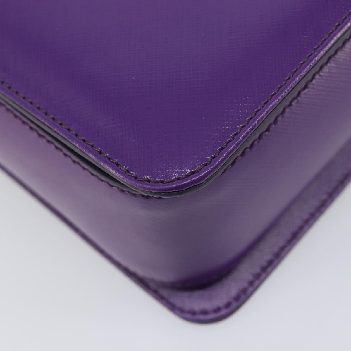 Salvatore Ferragamo Gancini Hand Bag Leather 2way Purple Gold Auth 167829V