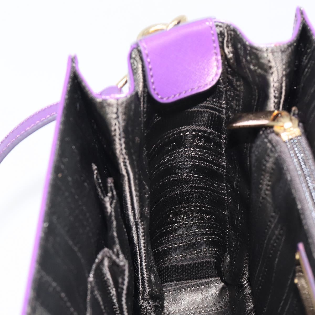 Salvatore Ferragamo Gancini Hand Bag Leather 2way Purple Gold Auth 167829V