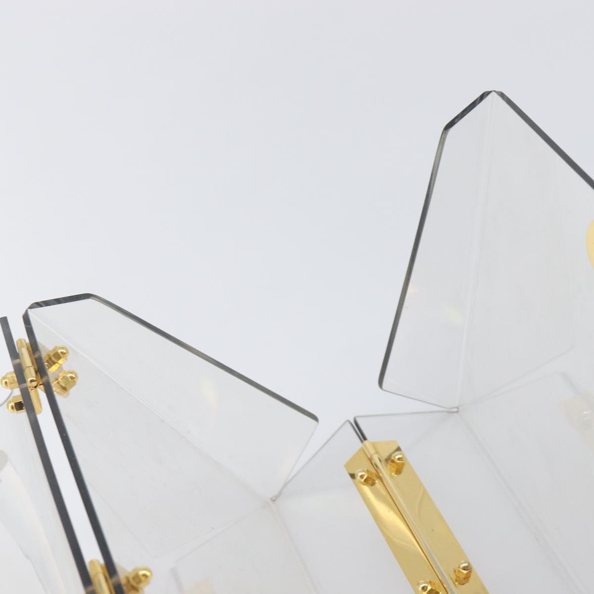Salvatore Ferragamo Gancini Hand Bag Plastic Clear Gold Auth 167832V