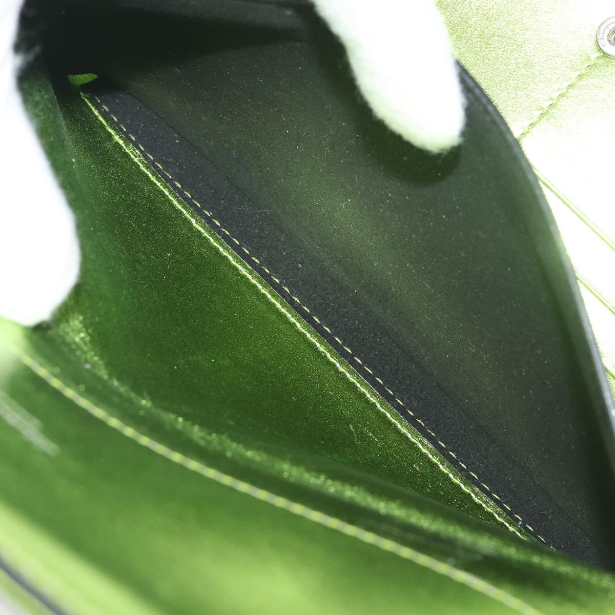 Salvatore Ferragamo Gancini Hand Wallet Leather 2way Metallic Green Auth 167835V