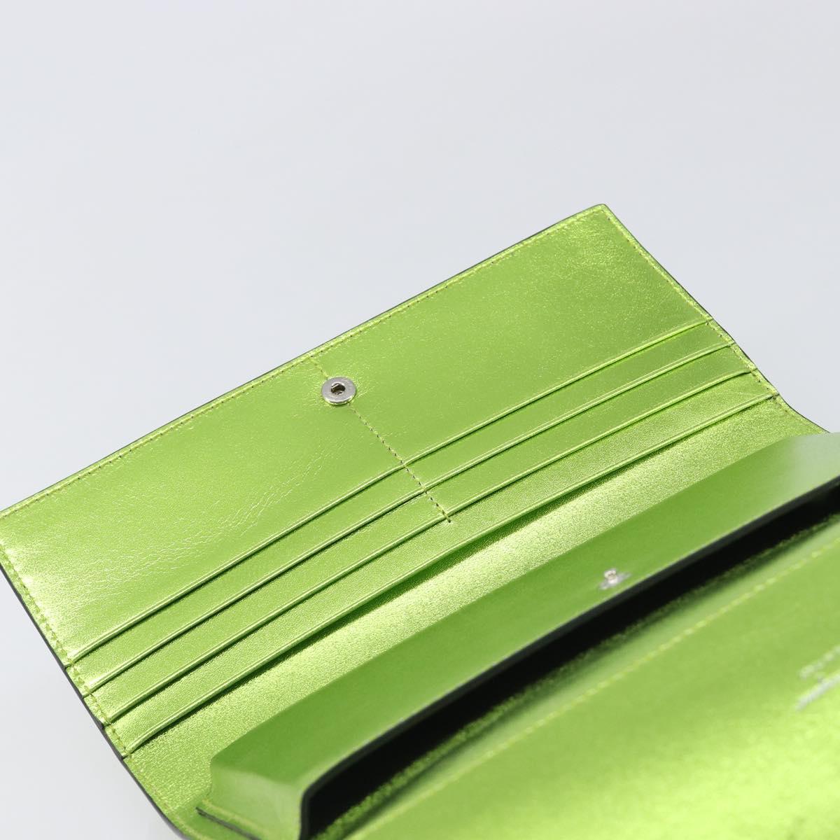 Salvatore Ferragamo Gancini Hand Wallet Leather 2way Metallic Green Auth 167835V