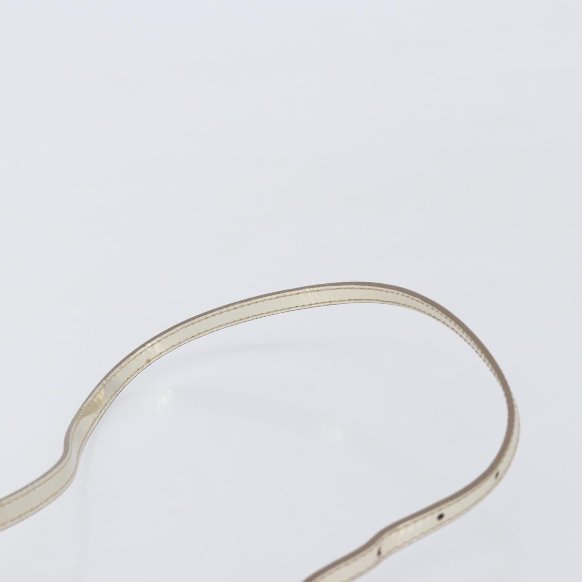 Salvatore Ferragamo Vala Chain Hand Bag Enamel 2way Champagne Gold Auth 167836V