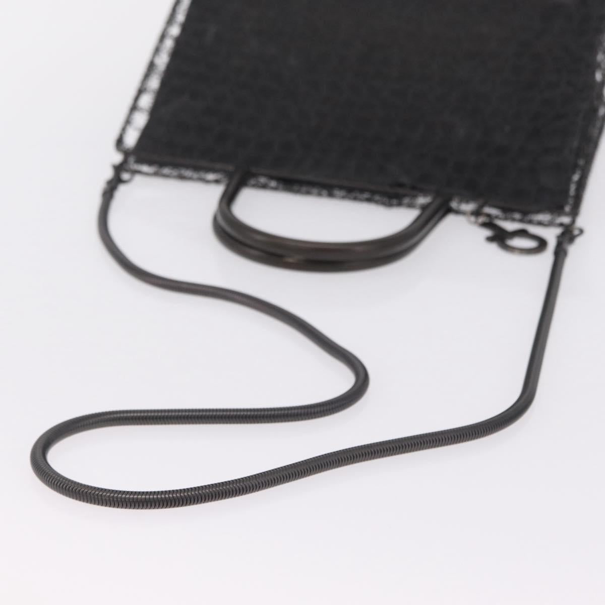 Salvatore Ferragamo Hand Bag Metal 2way Black Auth 167839V