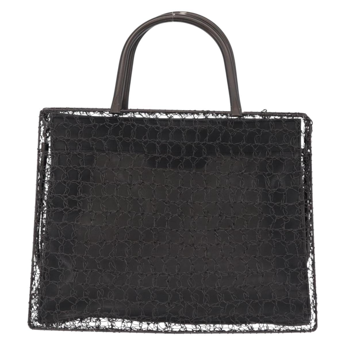 Salvatore Ferragamo Hand Bag Metal 2way Black Auth 167839V