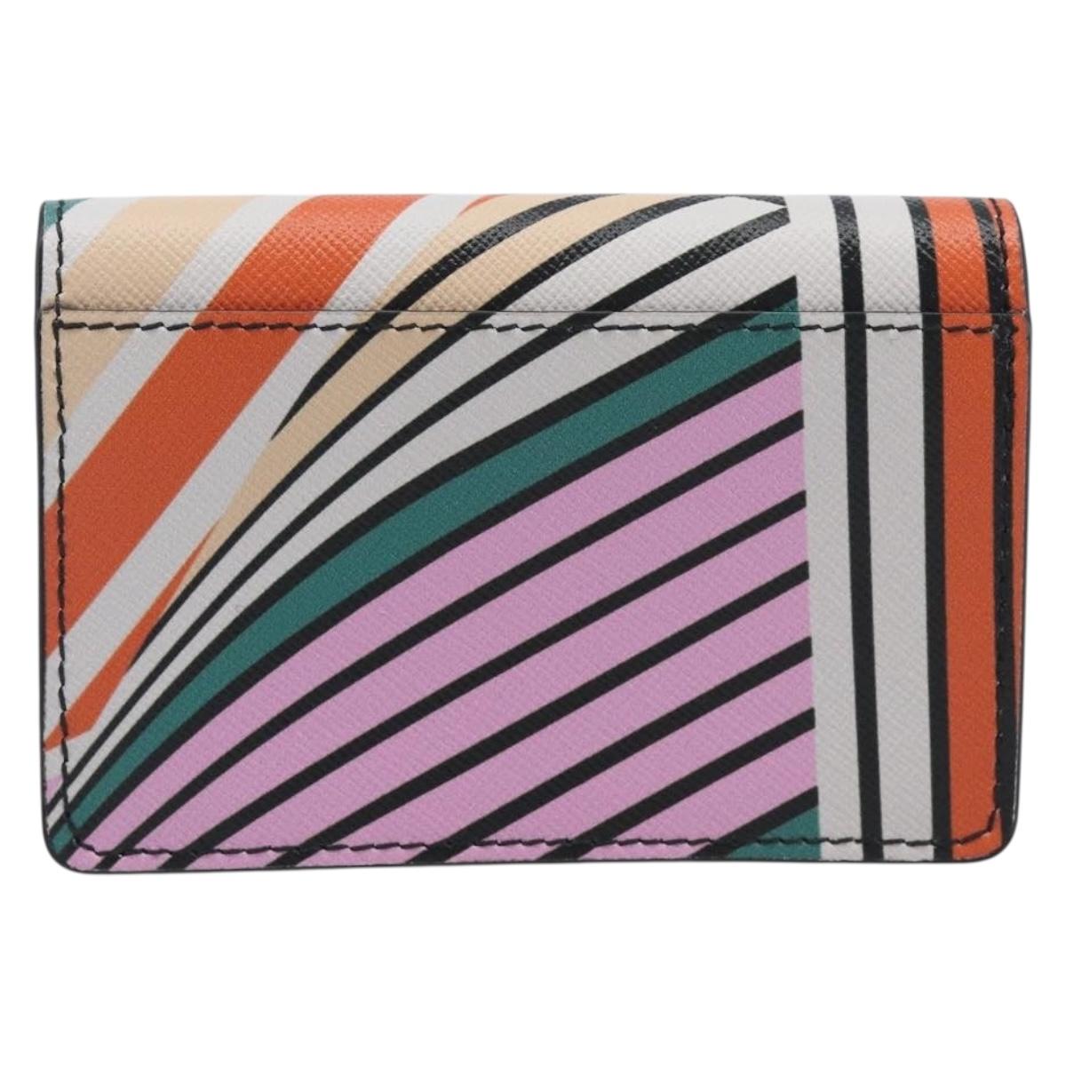 Salvatore Ferragamo Gancini Card Case Leather Multicolor Gold Auth 167840M
