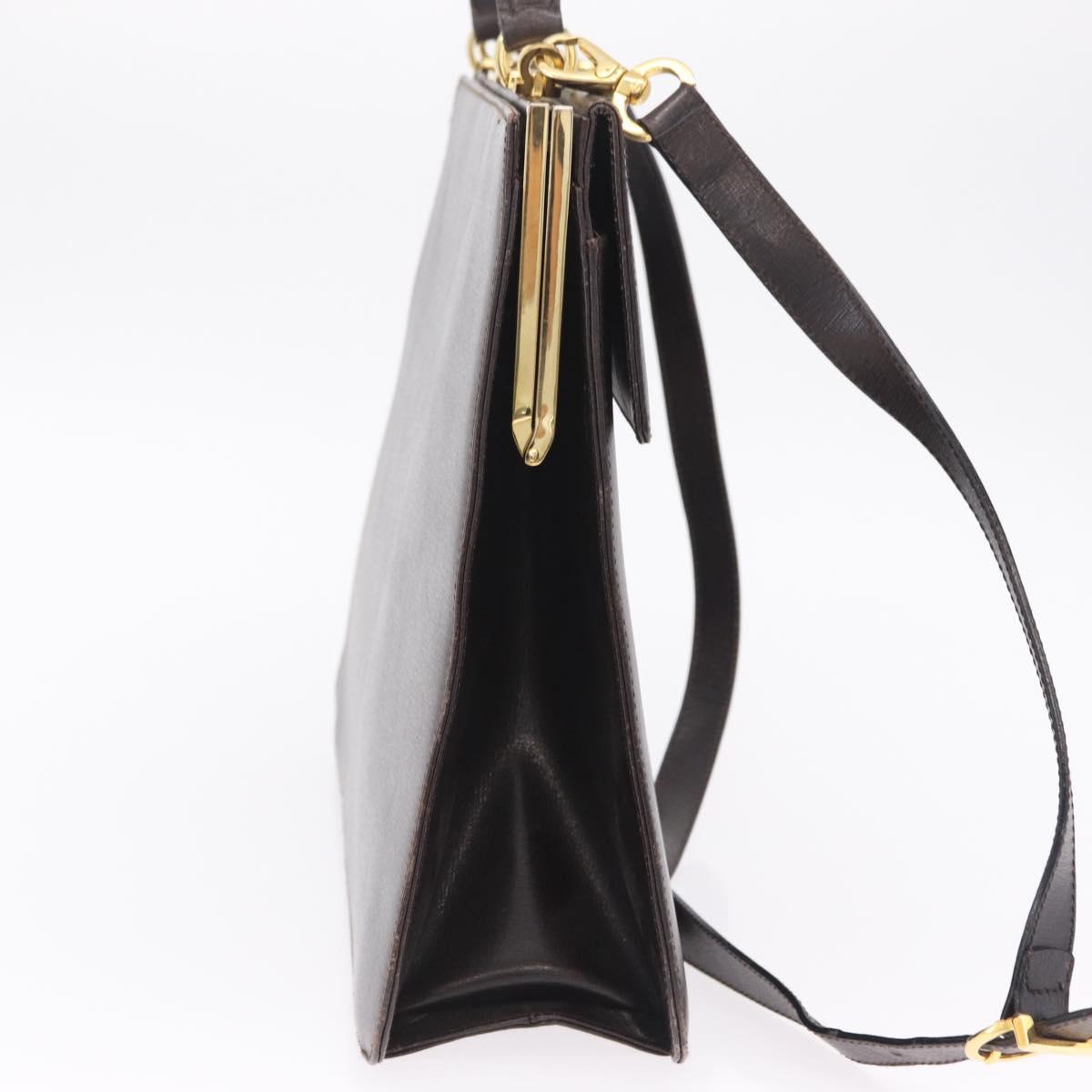 Salvatore Ferragamo Hand Bag Leather 2way Brown Gold Auth 167841V