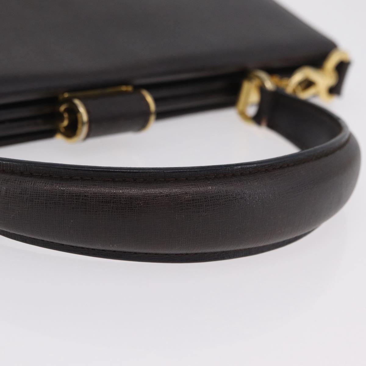 Salvatore Ferragamo Hand Bag Leather 2way Brown Gold Auth 167841V