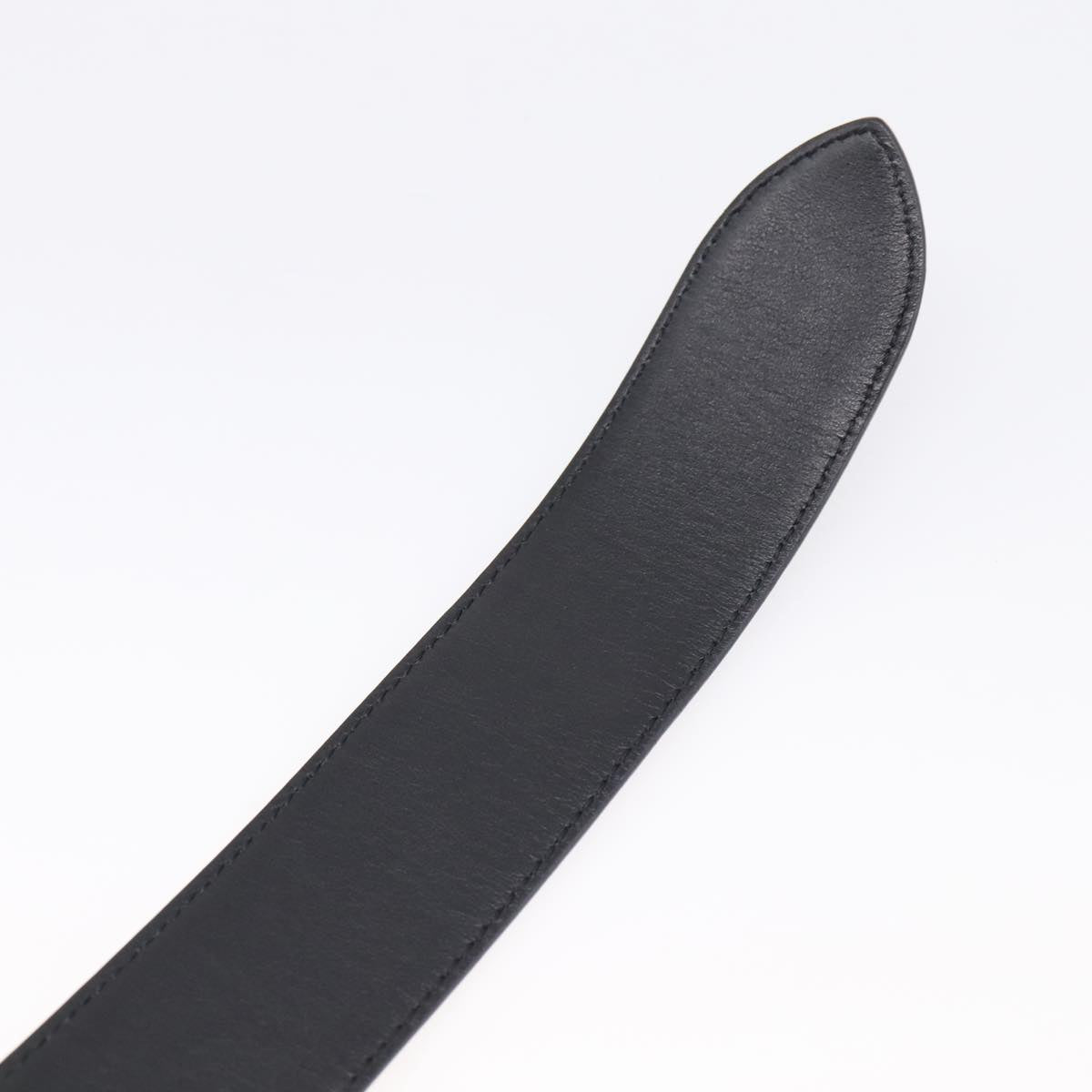 Salvatore Ferragamo Gancini Belt Leather 34.6"" Black Gold Auth 167844A