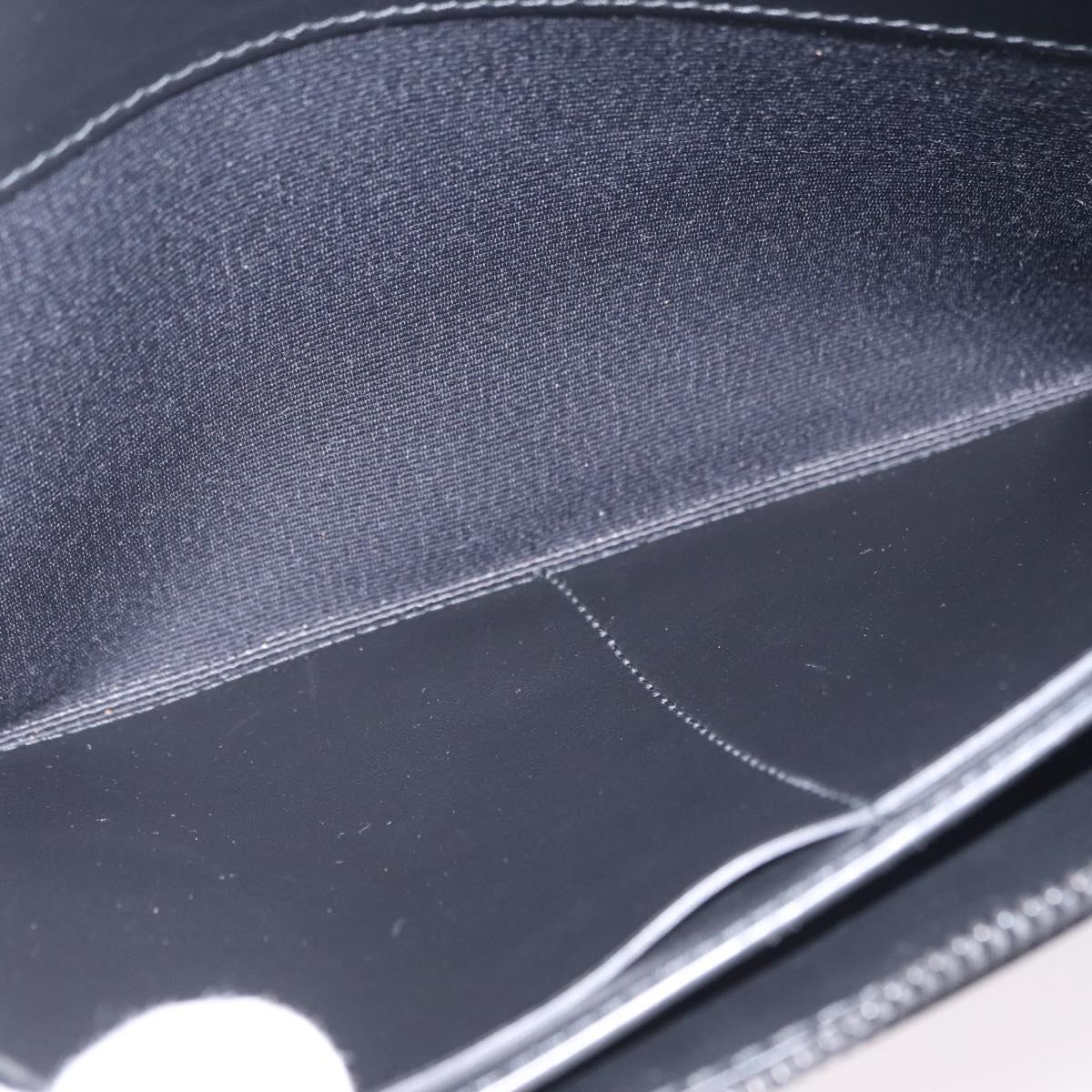 Salvatore Ferragamo Gancini Clutch Bag Leather Black Auth 167845V