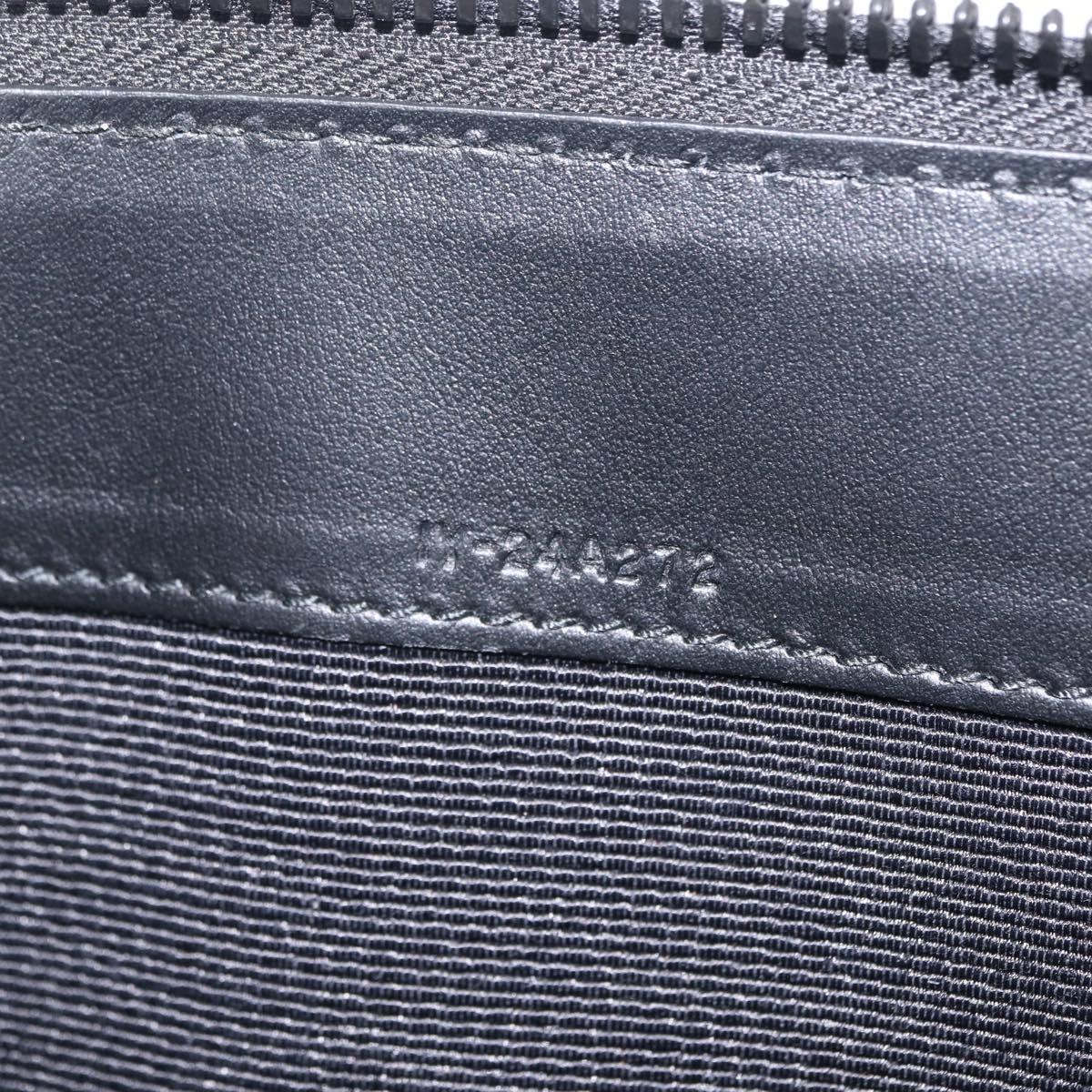 Salvatore Ferragamo Gancini Clutch Bag Leather Black Auth 167845V